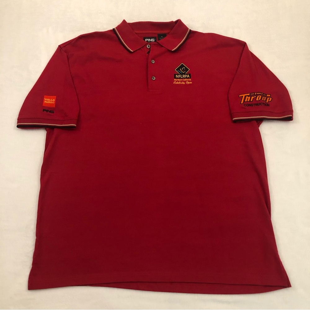 Vintage NFL RPA Ping Collection Celebrity Open Red Casual Golf Polo Shirt Men XL